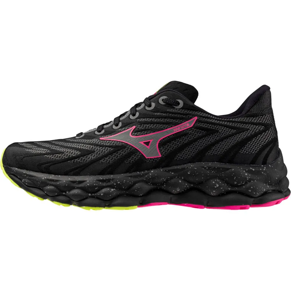 Mizuno Wave Sky 8 Unisex Löparskor male, Black / silver / pink tetra