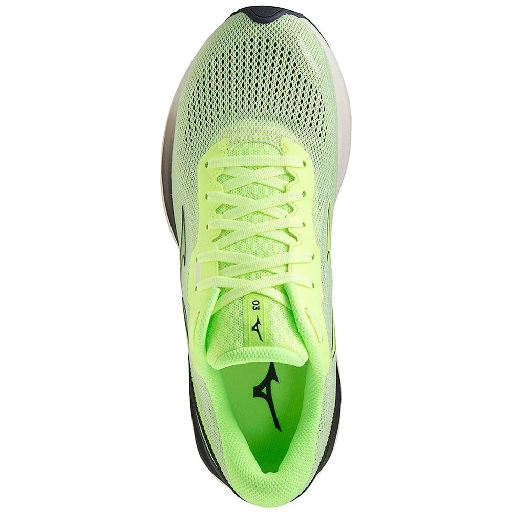 Mizuno Wave Skyrise 3 Löparskor male, Neo lime / ebony / snow white