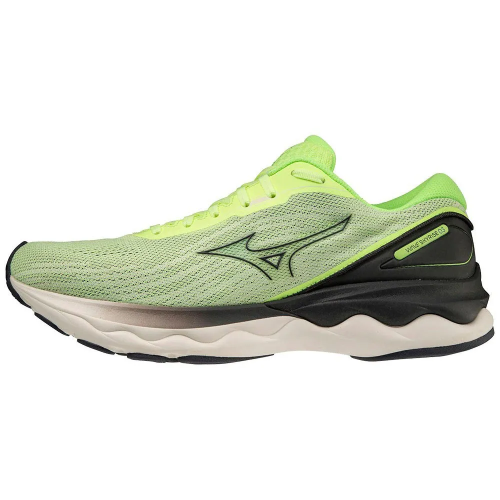 Mizuno Wave Skyrise 3 Löparskor male, Neo lime / ebony / snow white