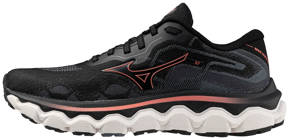 Mizuno Women's Wave Horizon 7, Black/dubarry/nimbus cloud