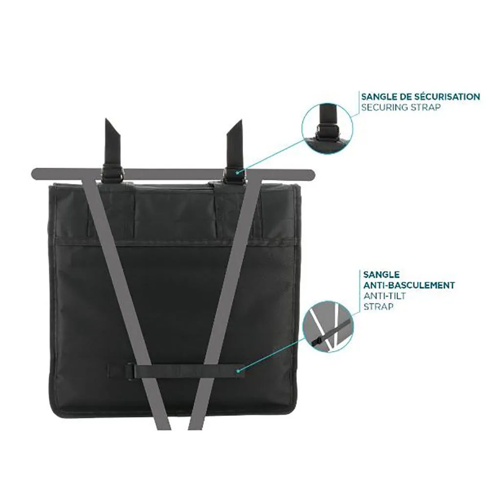 Mobilis Double Luggage Carrier Sidoväskor 30l, Black, One Size