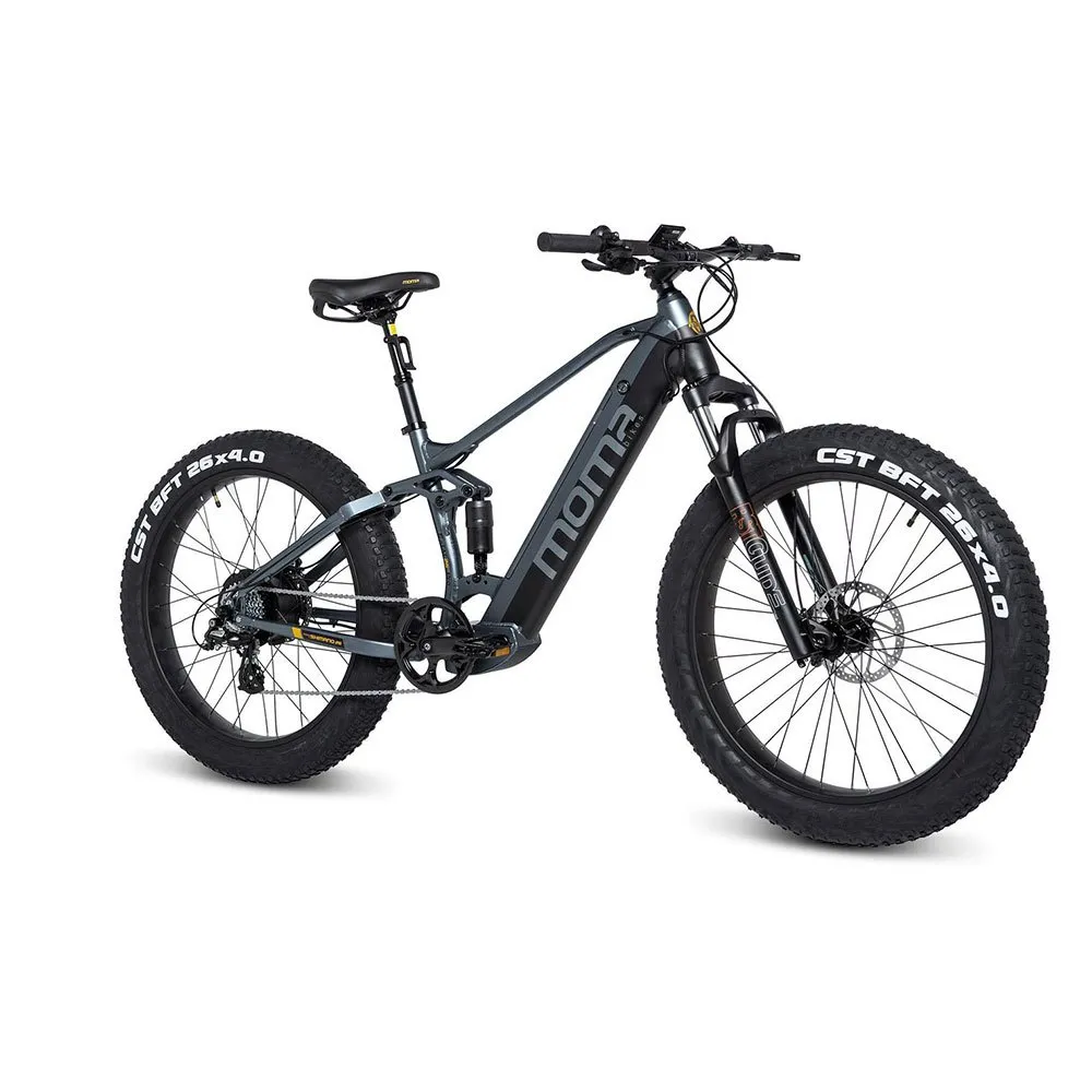 Momabikes Fatbike Pro 26´´ Elcykel Mtb, Grey / black, One Size, 624Wh