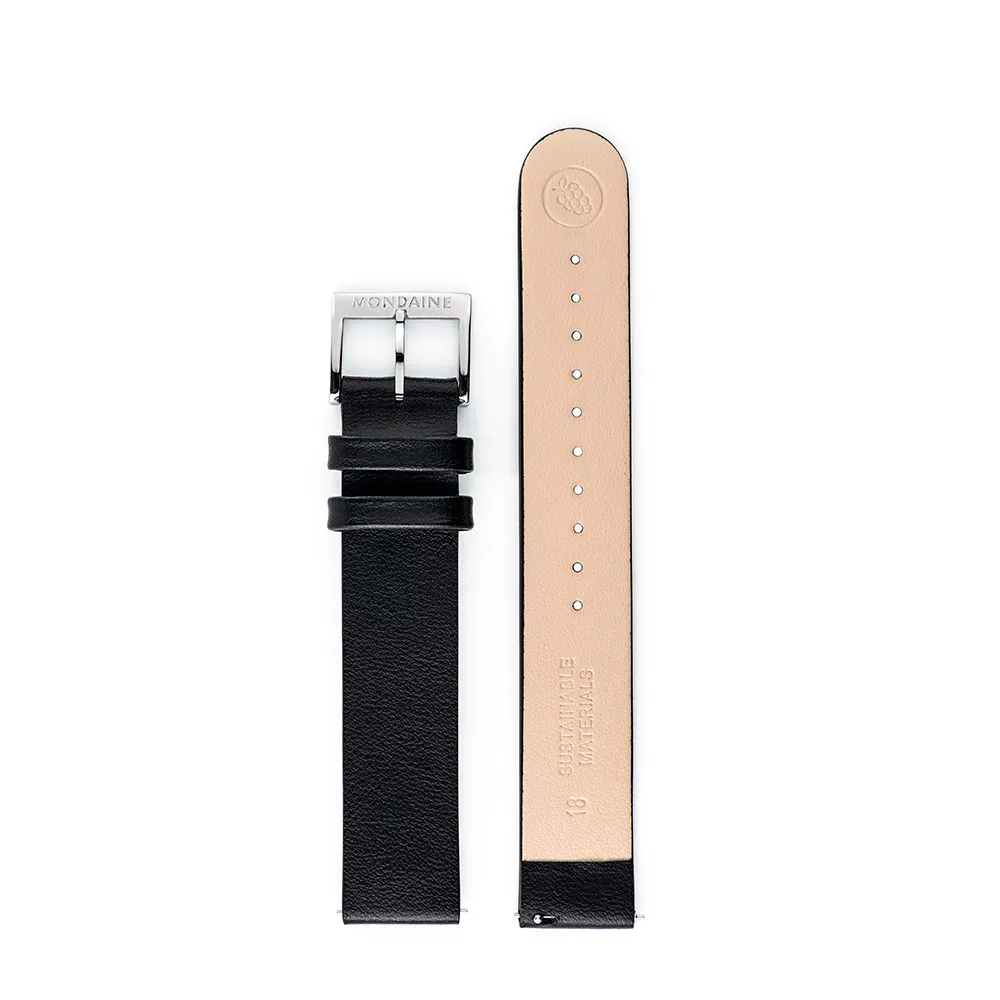 Mondaine Extra Long 18 Mm Rem, Black