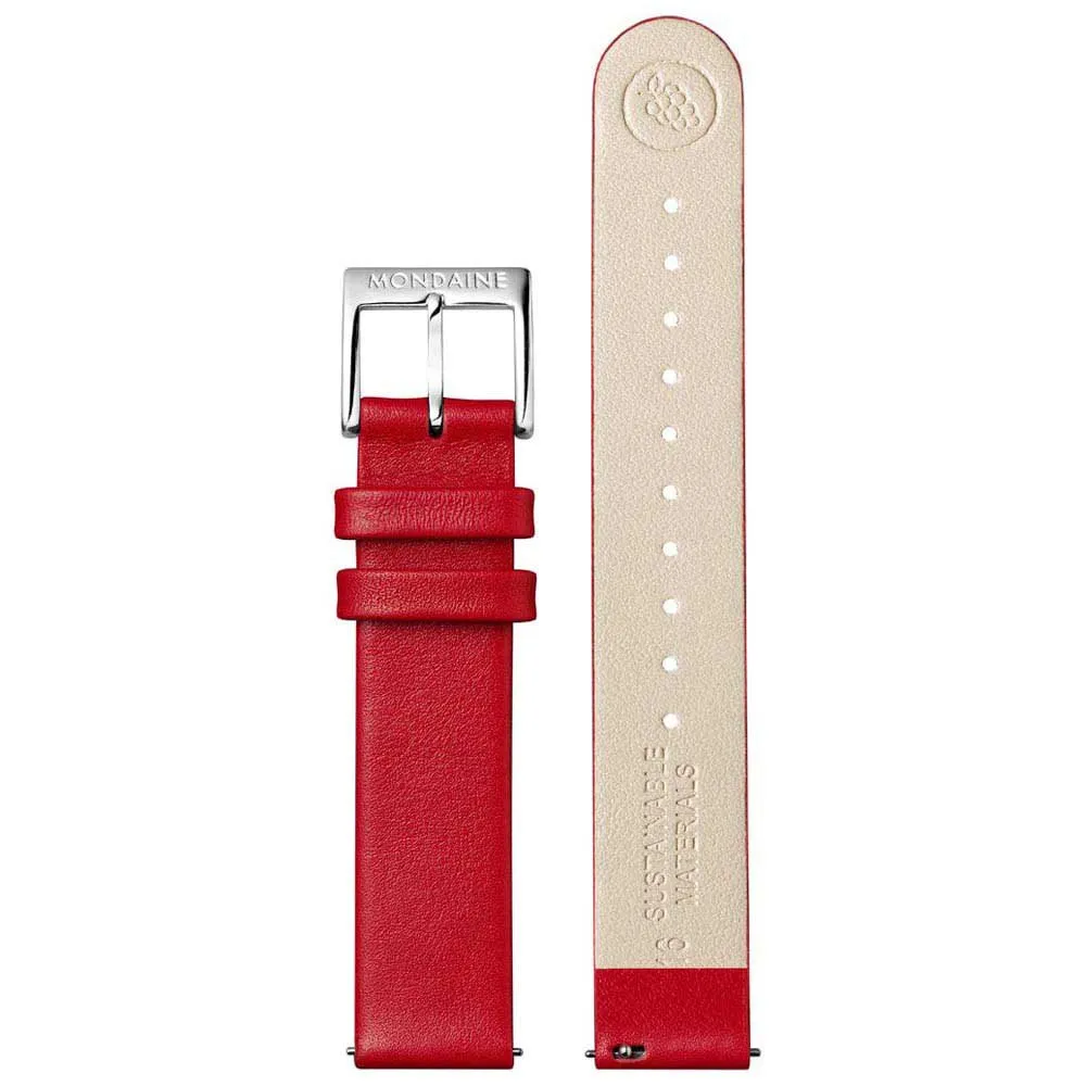 Mondaine Genuine Leather Vegan Rem, Red