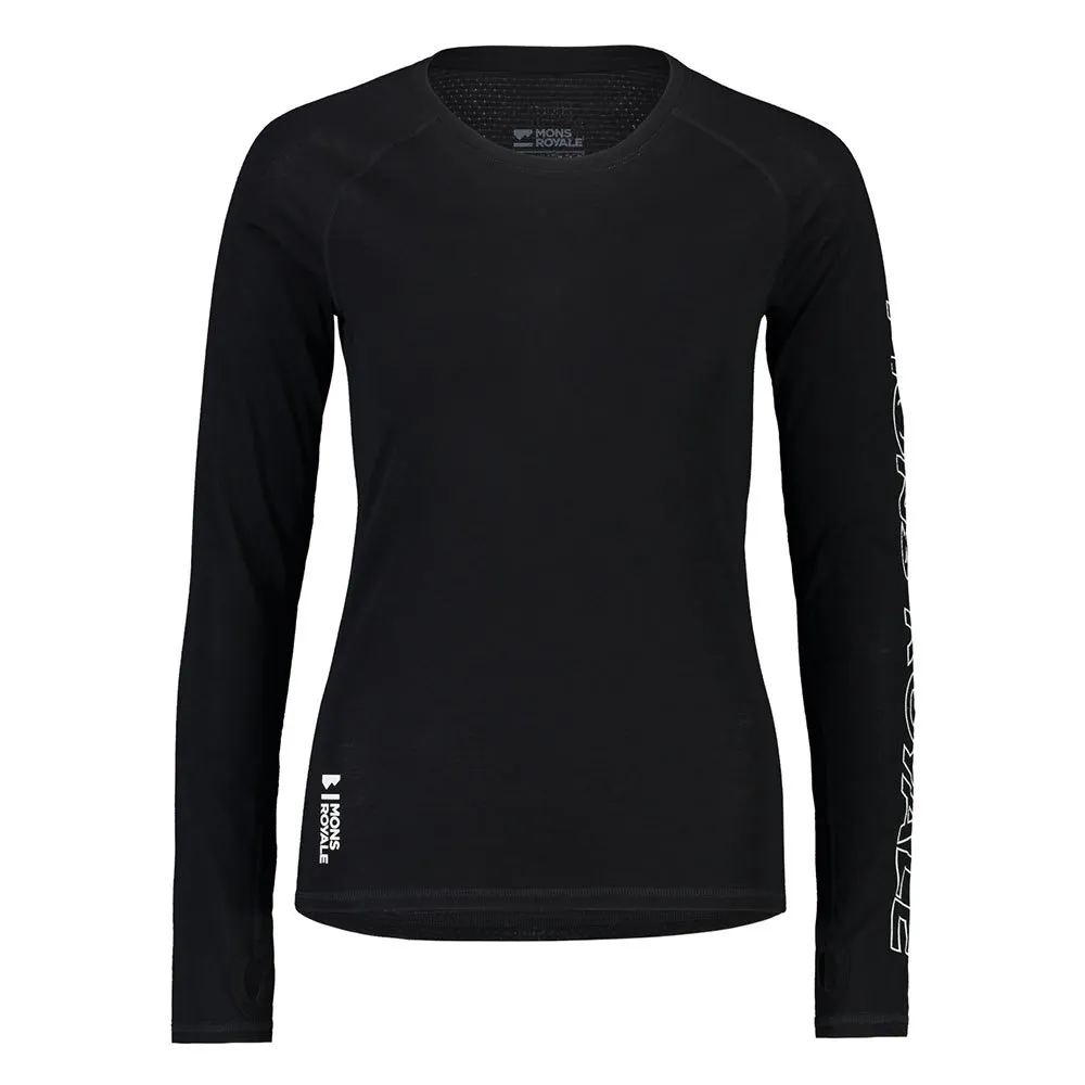Mons Royale Bella Tech T-shirt Med Lång ärm, Black, M
