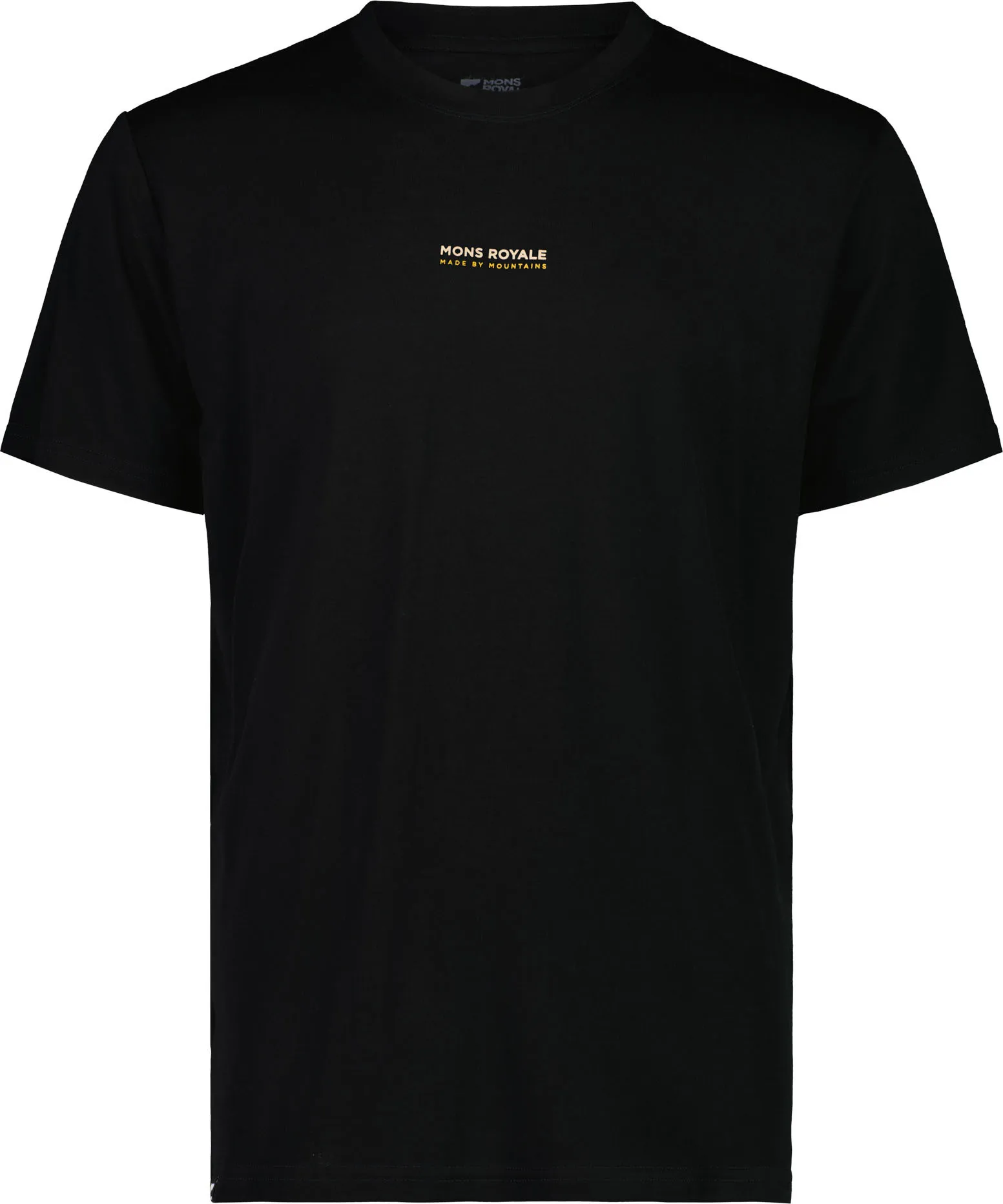 Mons Royale Men's Icon Merino Air-Con T-Shirt W Big Logo Back, Black Mons Royale Men's Icon Merino Air-Con T-Shirt W Big Logo Back, Black