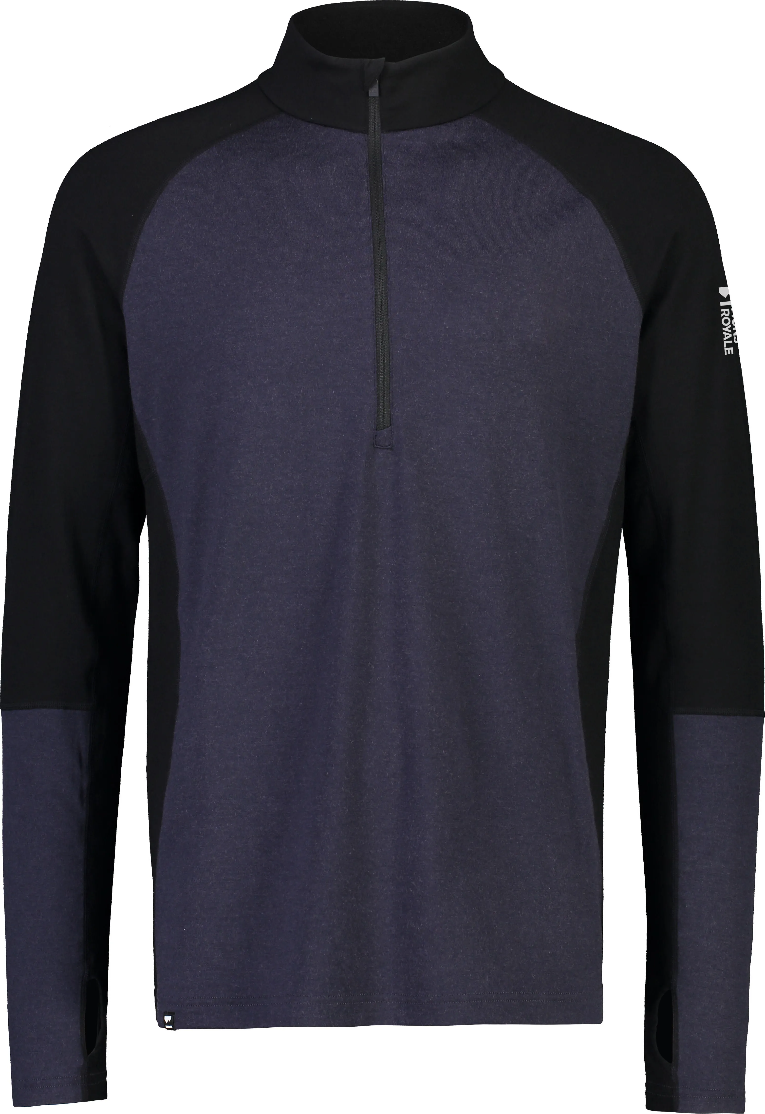 Mons Royale Men's Olympus Half Zip, Black / 9 Iron