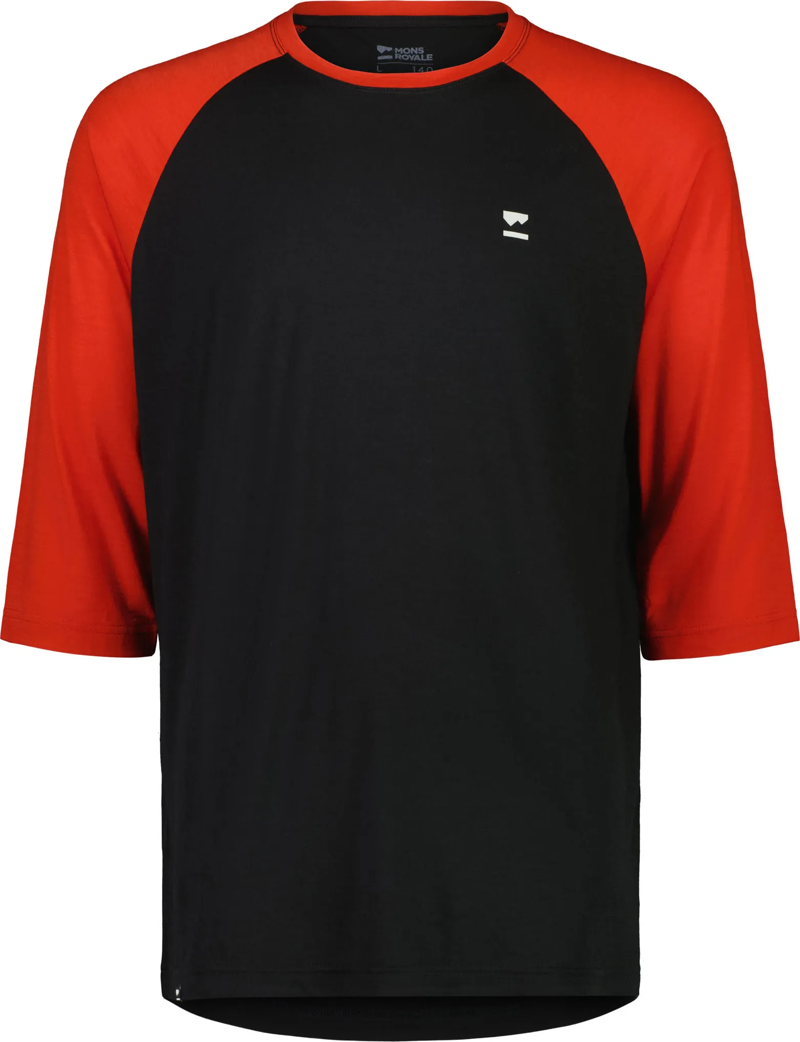 Mons Royale Men's Tarn Merino Shift Raglan 3/4, Retro Red / Black Mons Royale Men's Tarn Merino Shift Raglan 3/4, Retro Red / Black