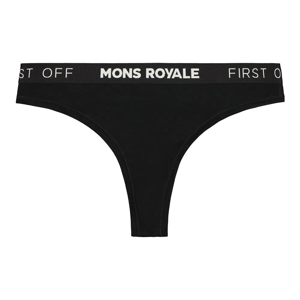 Mons Royale Merino Thong Trosor, Black