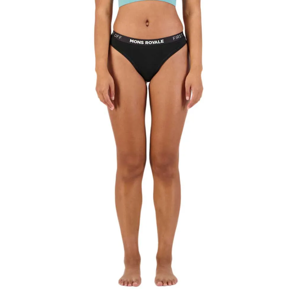 Mons Royale Merino Thong Trosor, Black