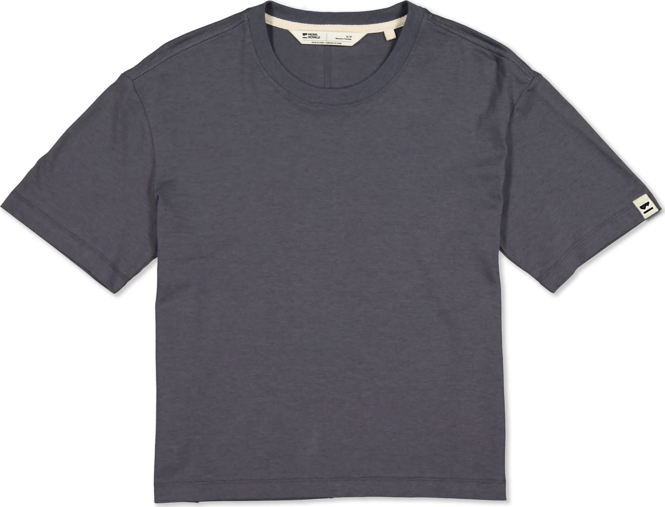 Mons Royale Women's Yonder Merino Organic Cotton T-Shirt, Vintage Black Mons Royale Women's Yonder Merino Organic Cotton T-Shirt, Vintage Black