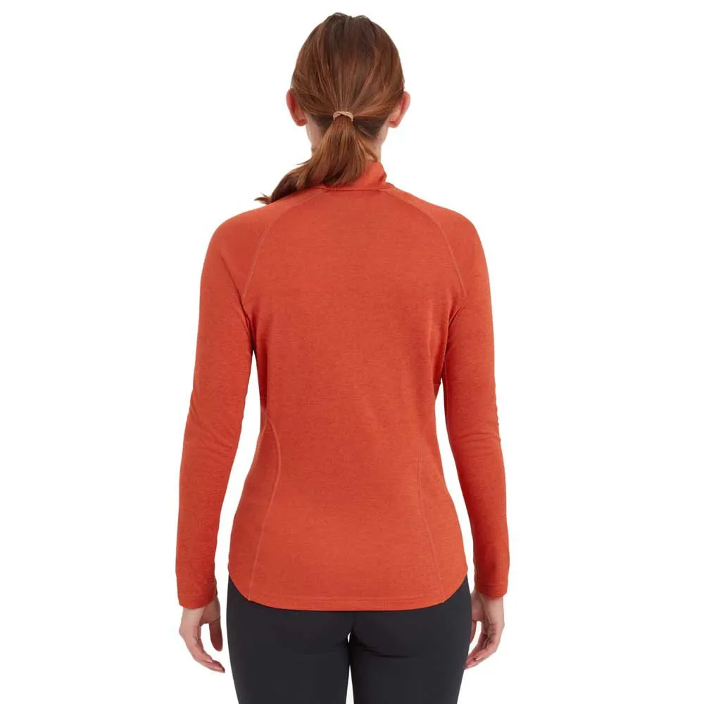 Montane Dart Long Halv Dragkedja Långärmad T-shirt, Saffron red