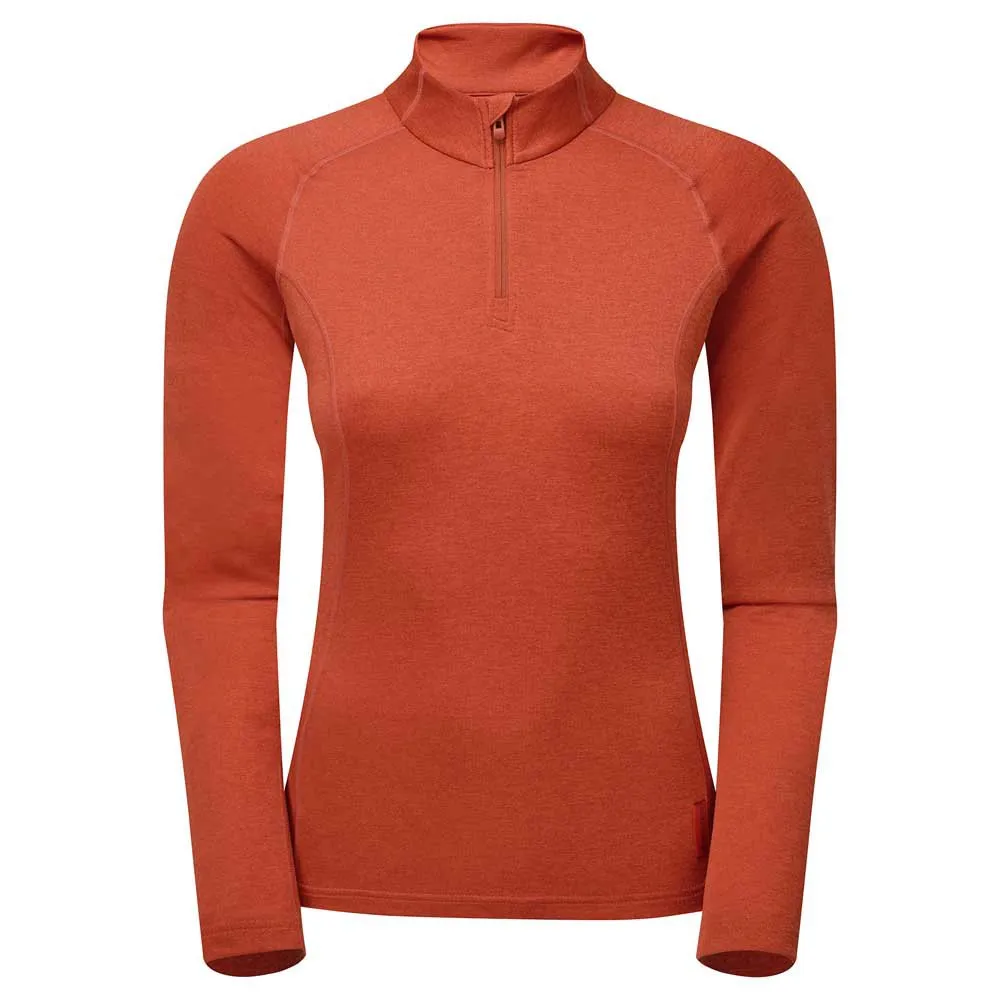 Montane Dart Long Halv Dragkedja Långärmad T-shirt, Saffron red