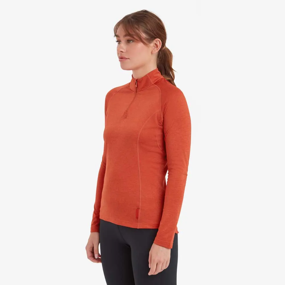 Montane Dart Long Halv Dragkedja Långärmad T-shirt, Saffron red