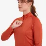 Montane Dart Long Halv Dragkedja Långärmad T-shirt, Saffron red