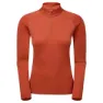 Montane Dart Long Halv Dragkedja Långärmad T-shirt, Saffron red