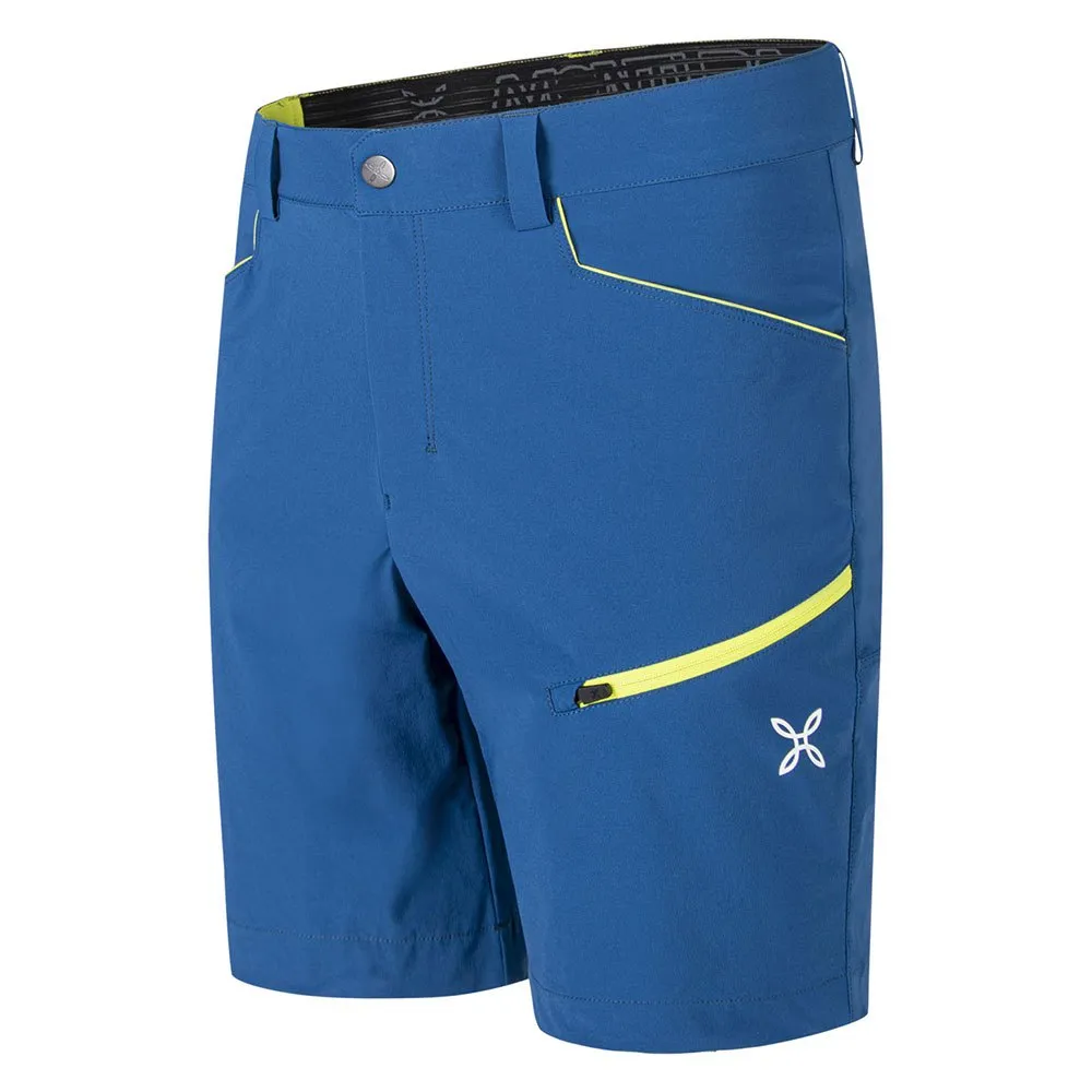 Montura Stretch Walk Shorts, Deep blue / green lime