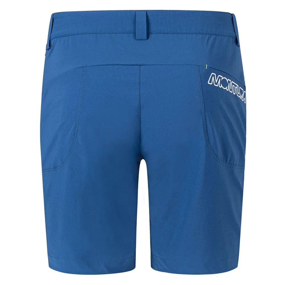 Montura Stretch Walk Shorts, Deep blue / green lime