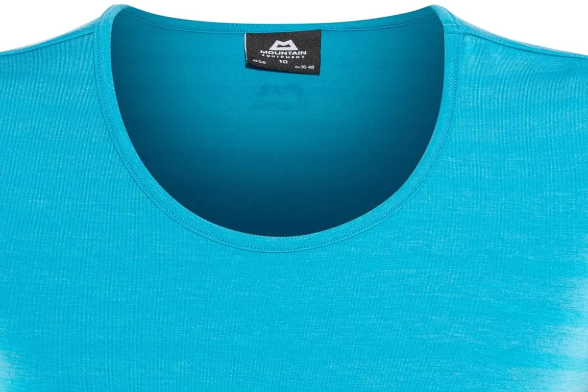 Mountain Equipment Groundup Tee Women, Digital blue stripe Mountain Equipment Groundup Tee Women, Digital blue stripe