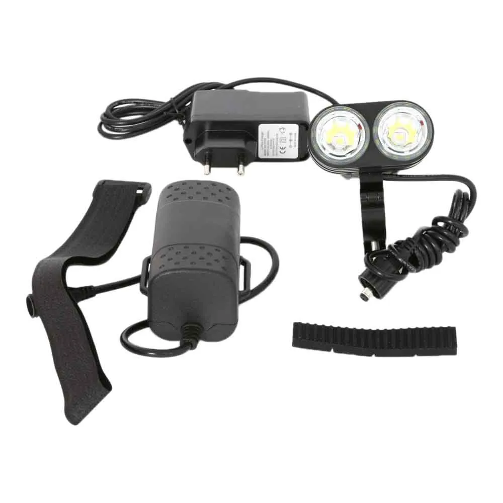 MSC BIKES 2000 Double Framlampa, Black, 2000 Lumens