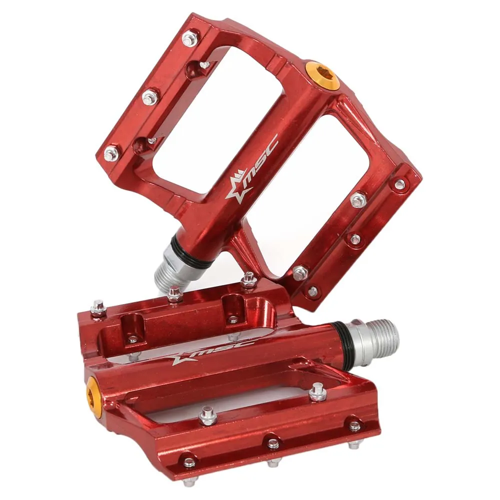 MSC BIKES Alu Plataform Crmo Cykelpedaler, Red, One Size