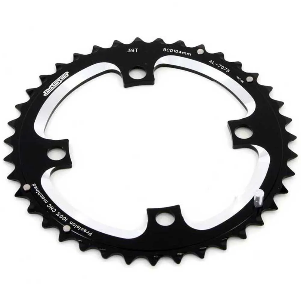 MSC BIKES Cnc Alu7075 4 Arm 104 Bcd Pl39tc Kedjehjul, Black, 39t