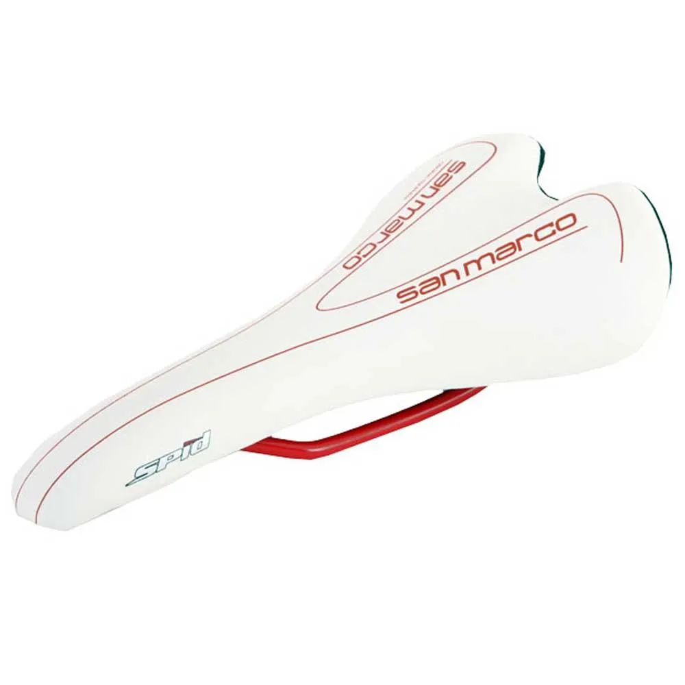 MSC BIKES San Marco Spid Cykelsadel, White / red, One Size MSC BIKES San Marco Spid Cykelsadel, White / red, One Size