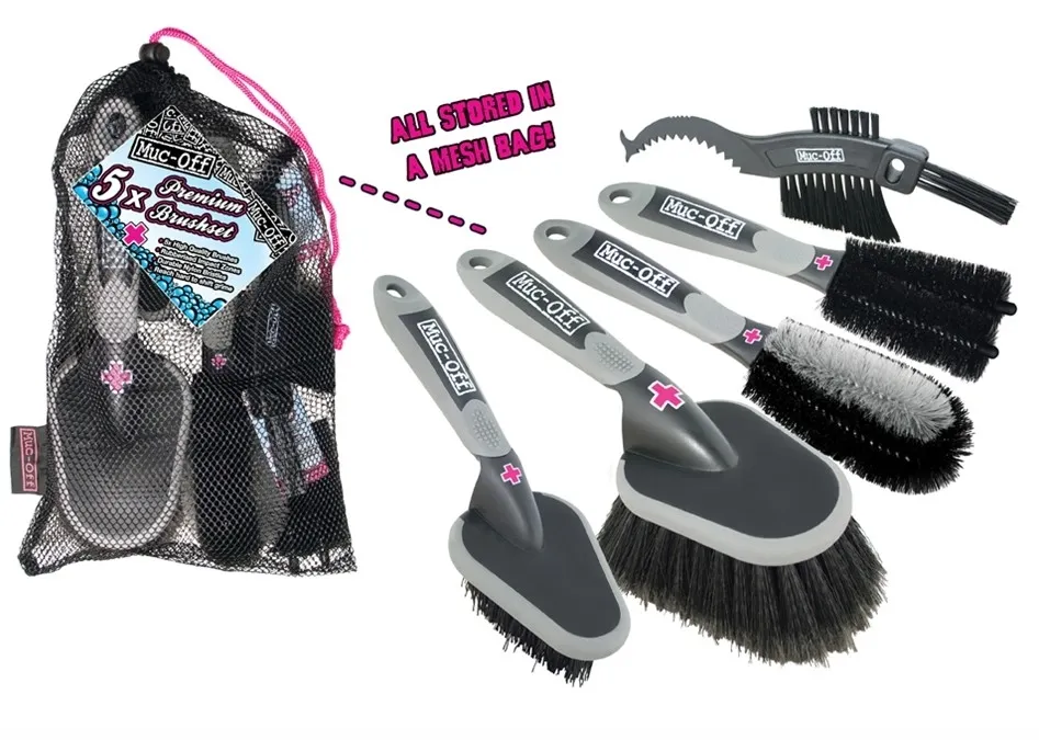 Muc-Off 5 x Borstset, Grey, One Size Muc-Off 5 x Borstset, Grey, One Size