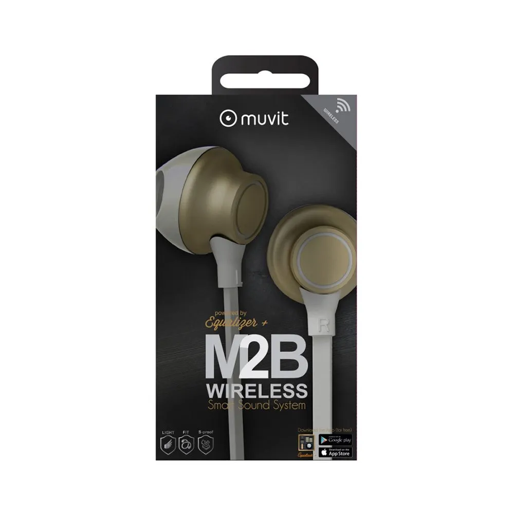 Muvit M2b Stereo Trådlösa Sporthörlurar, Gold, One Size