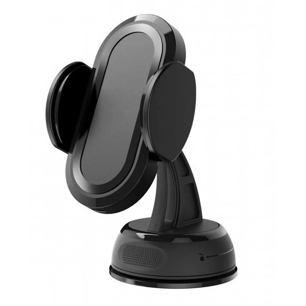 Muvit Mobilhållare För Bil Med Qi Trådlös Laddare 5w/7.5w För Instrumentpanel/vindruta/ventilationsgaller 2a 10w, Black, One Size
