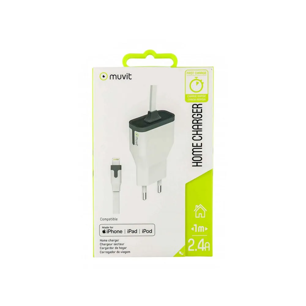 Muvit Travel Apple Lightning Mfi 1m 2.4a Laddare