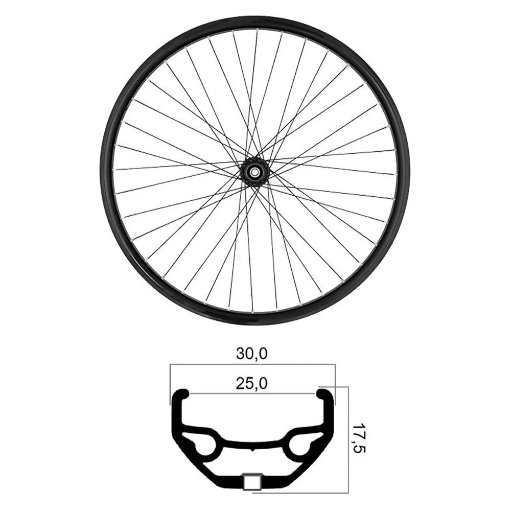 MVtek 27.5´´ Boost Disc Tubeless Mtb Framhjul, Black, 15 x 110mm