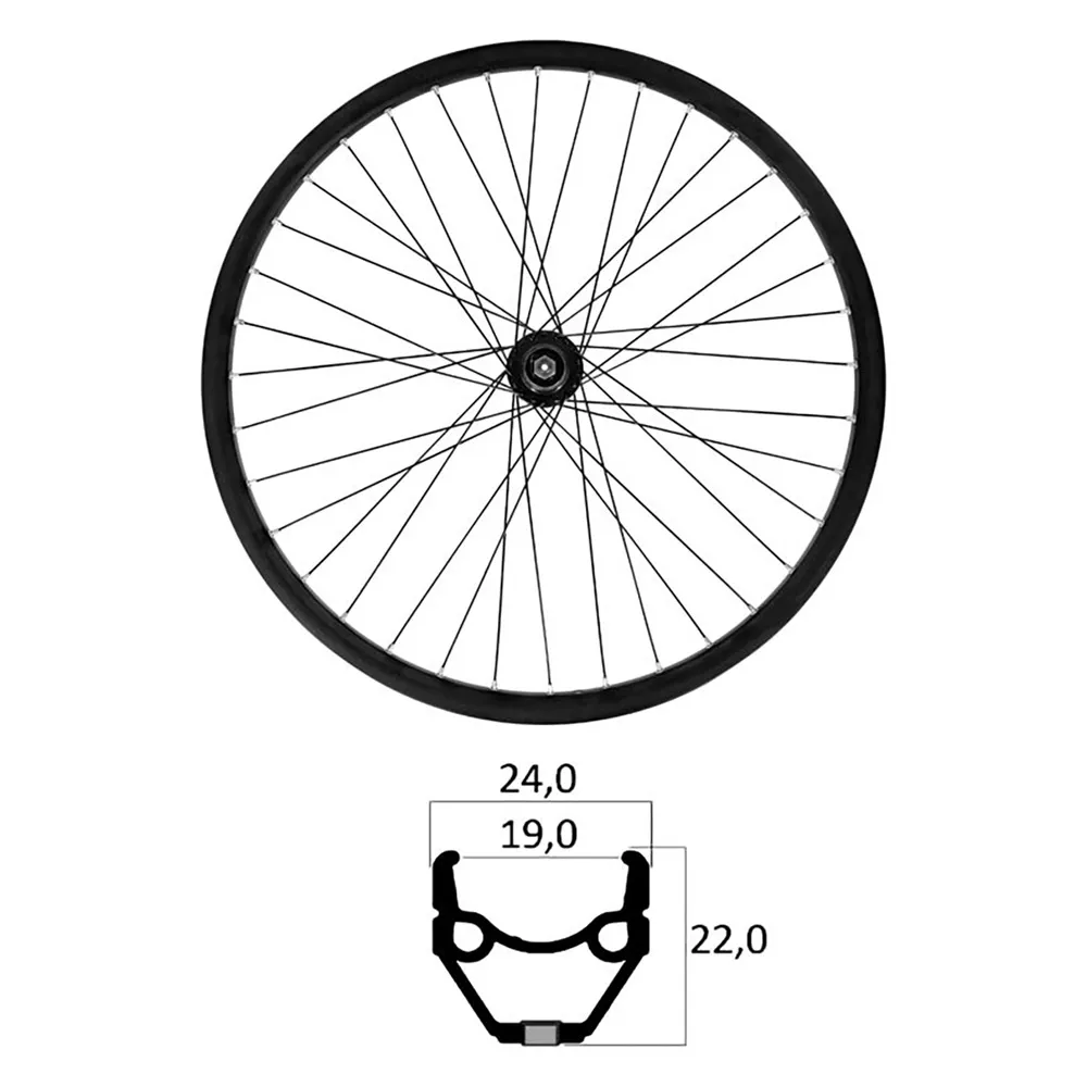 MVtek E-bike 26´´ Tubeless Mtb Framhjul, Black, 9 x 100mm