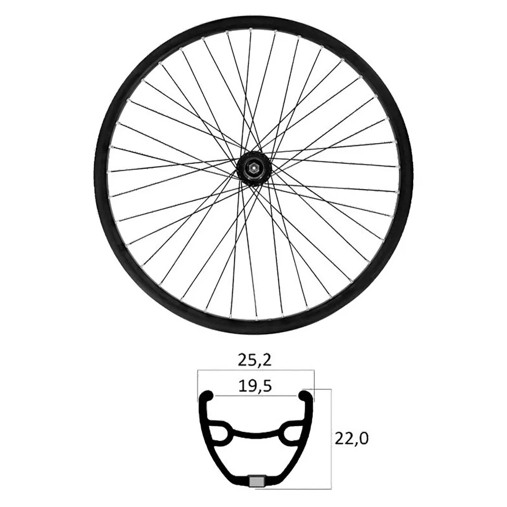MVtek E-bike 29´´ 6b Disc Tubeless Mtb Framhjul, Black, 9 x 100mm