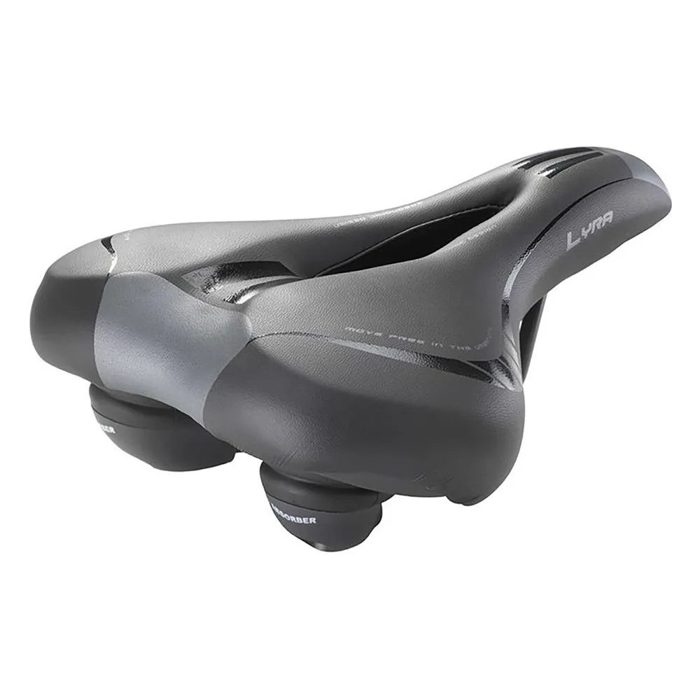 MVtek Plus Lyra Shock Absorber E-bikes Cykelsadel, Black, 200mm