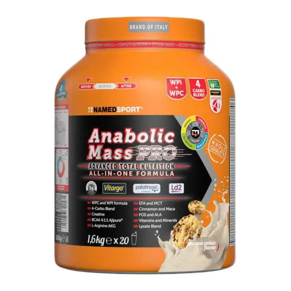 NAMEDSPORT Anabolic Mass Pro Vassleprotein Kakor 1600g, Orange, One Size