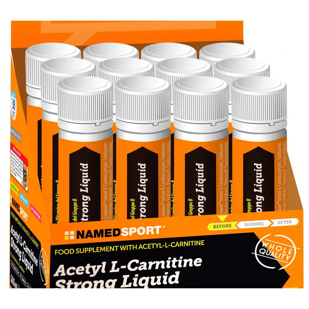 NAMEDSPORT Ask Med Starka Acetyl-l-karnitin Vätskeflaskor Neutral Smak 25ml 20 Enheter, Neutral, One Size