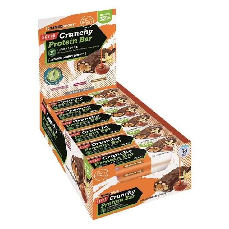 NAMEDSPORT Låda Med Krispiga Protein-och Energibars Kola Vanilj 40g 24 Enheter, One size