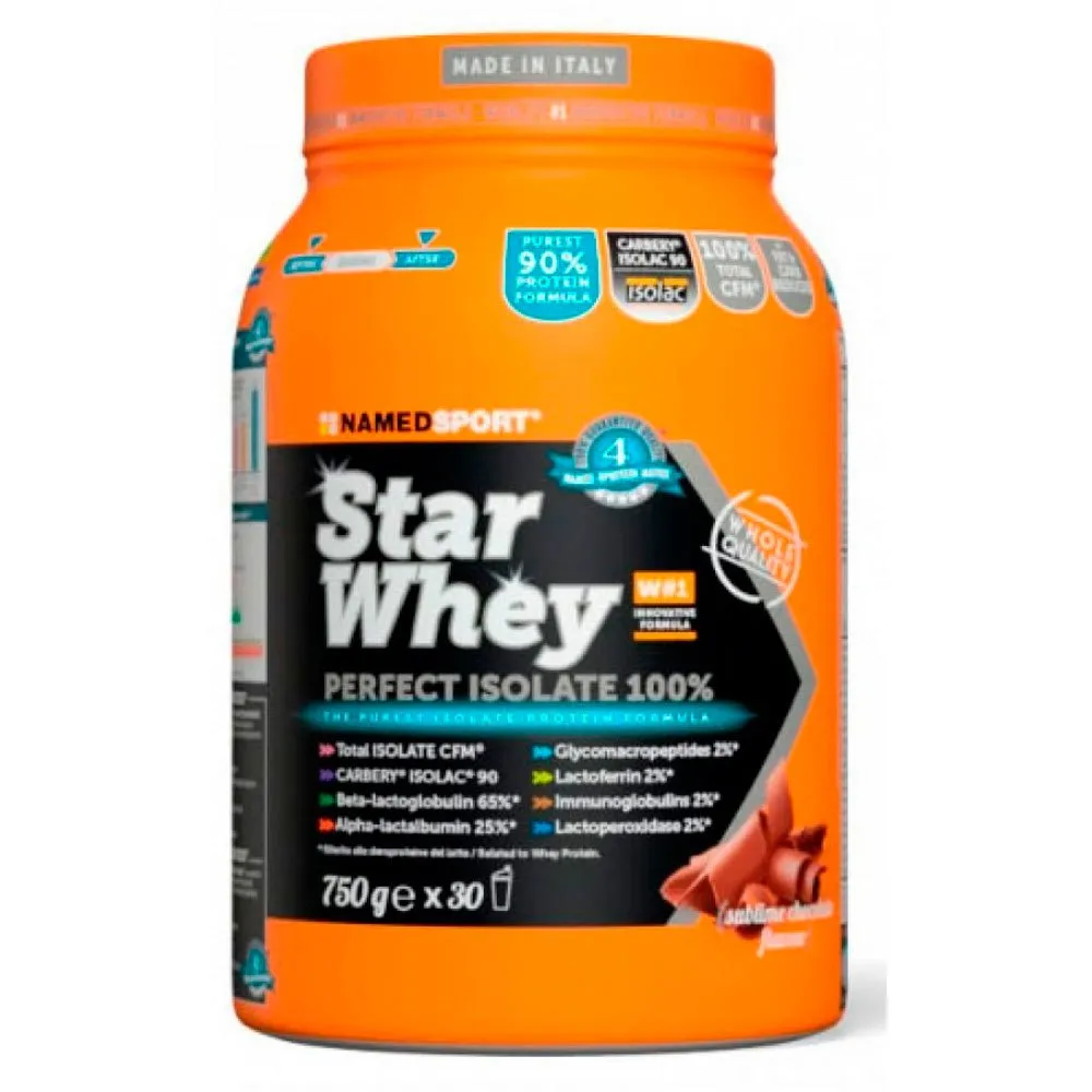 NAMEDSPORT Star Vassleproteinisolat Choklad 750g, Orange, One Size