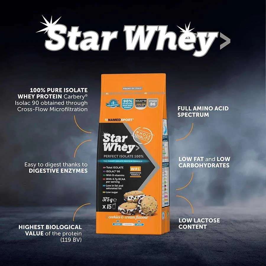 NAMEDSPORT Star Vassleproteinisolat Kakor Och Grädde 375g, Multicolor, One Size