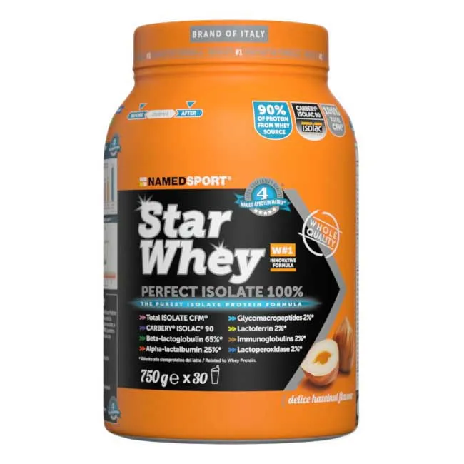NAMEDSPORT Star Vassleproteinisolat Utsökt Hasselnöt 750g, Multicolor, One Size
