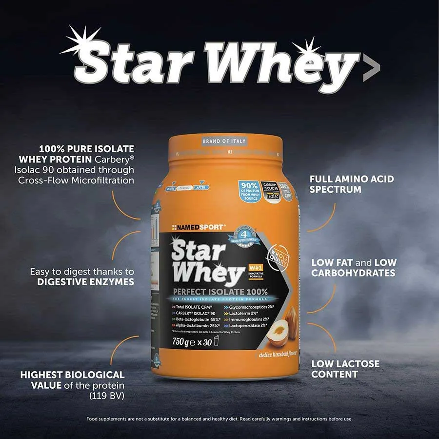 NAMEDSPORT Star Vassleproteinisolat Utsökt Hasselnöt 750g, Multicolor, One Size