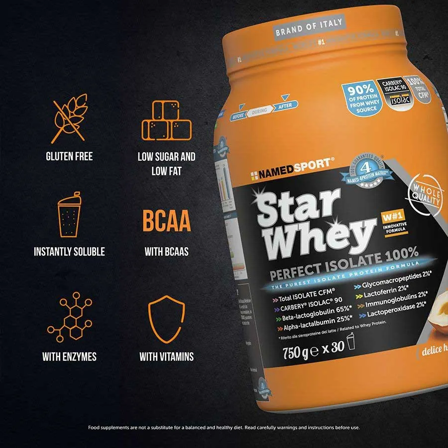 NAMEDSPORT Star Vassleproteinisolat Utsökt Hasselnöt 750g, Multicolor, One Size