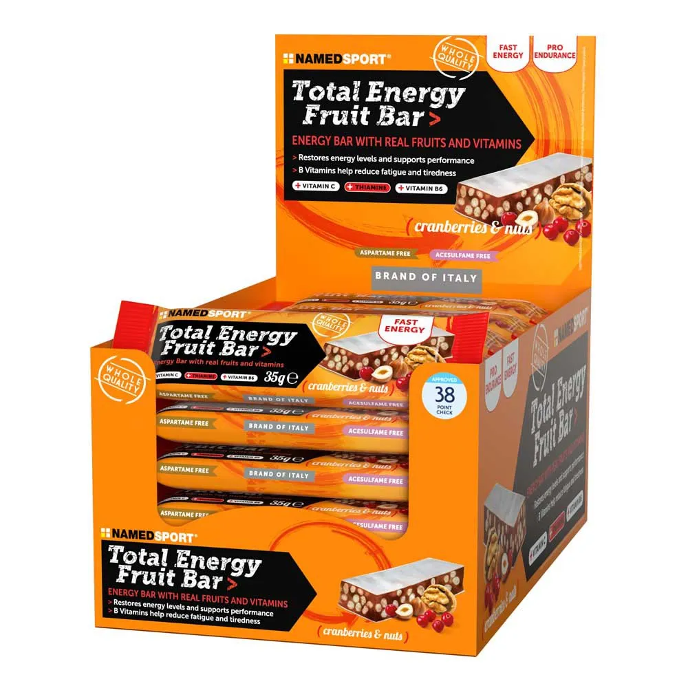 NAMEDSPORT Total Energy Fruit Energibar Låda Tranbär 35g 25 Enheter, Cranberry, One Size NAMEDSPORT Total Energy Fruit Energibar Låda Tranbär 35g 25 Enheter, Cranberry, One Size