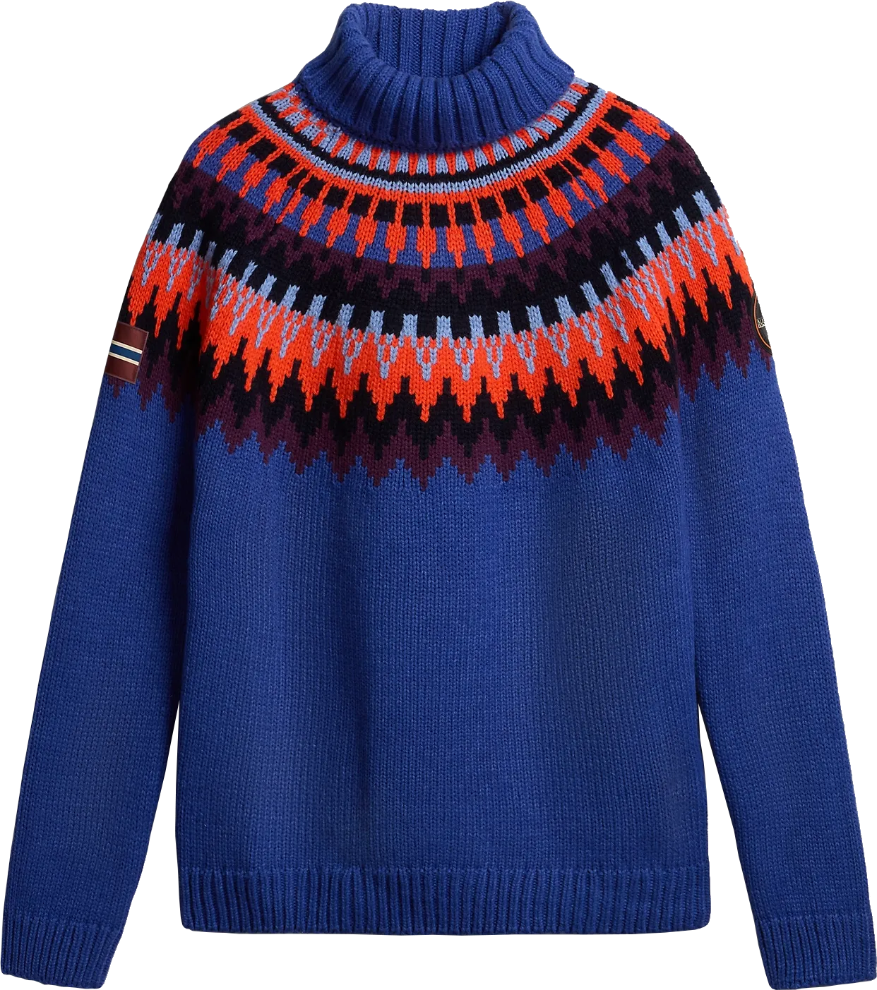 Napapijri Men's Nathaniel Turtleneck Jumper, Blue Jacquard