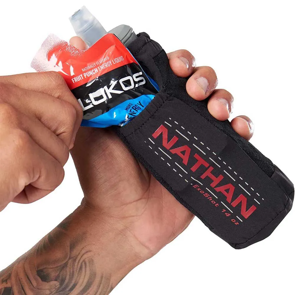 Nathan Exoshot 2 420ml Mjuk Flaska, Black / ribbon red, One Size