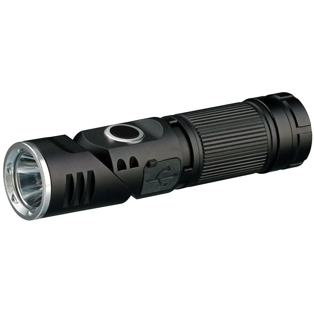 National Geographic 9082500 Uppladdningsbar Led-ficklampa, Black, One Size