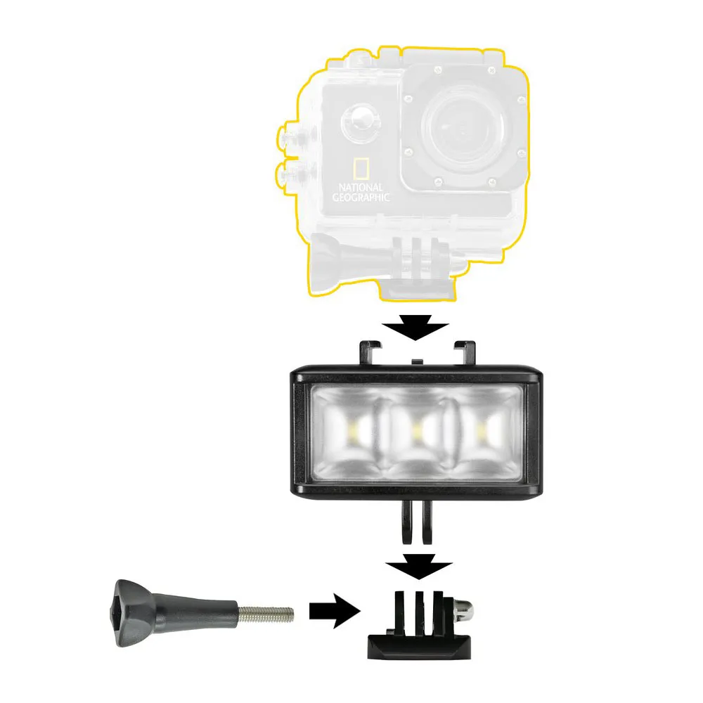 National Geographic Action Cam Led-ficklampa, Black, One Size