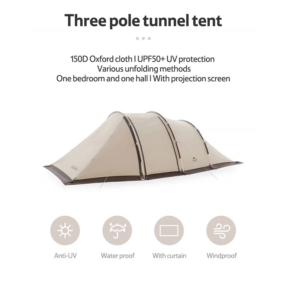 Naturehike Ruen 4p Tält, Quicksand gold, 4 Platser