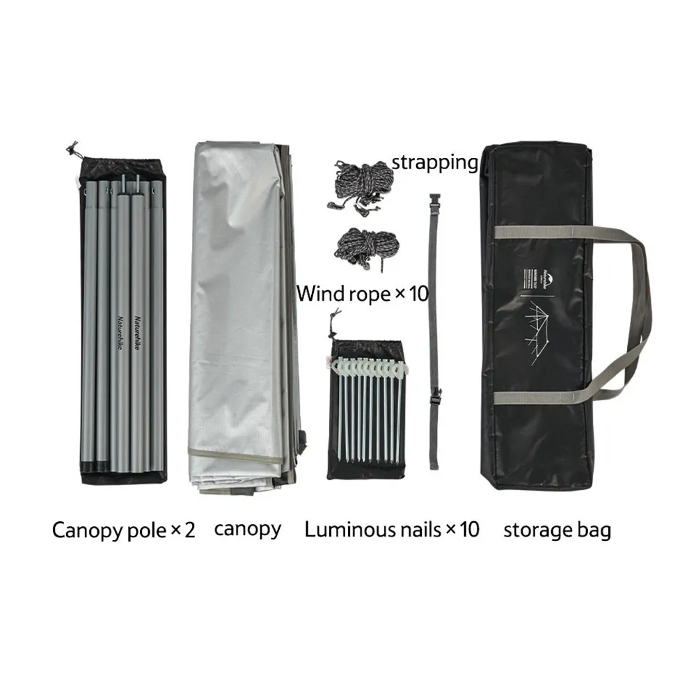 Naturehike Semeru Small Square Tält, Vinyl coated silver, One Size